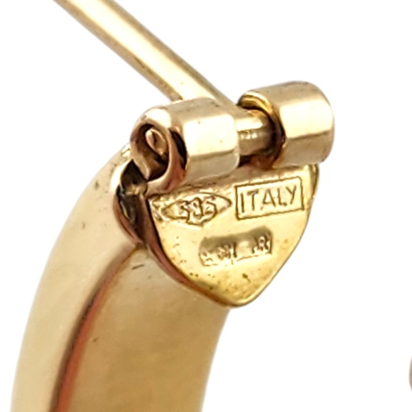 14 Karat Yellow Gold Oval Hoop Earrings #18502 - Picture 7 of 8